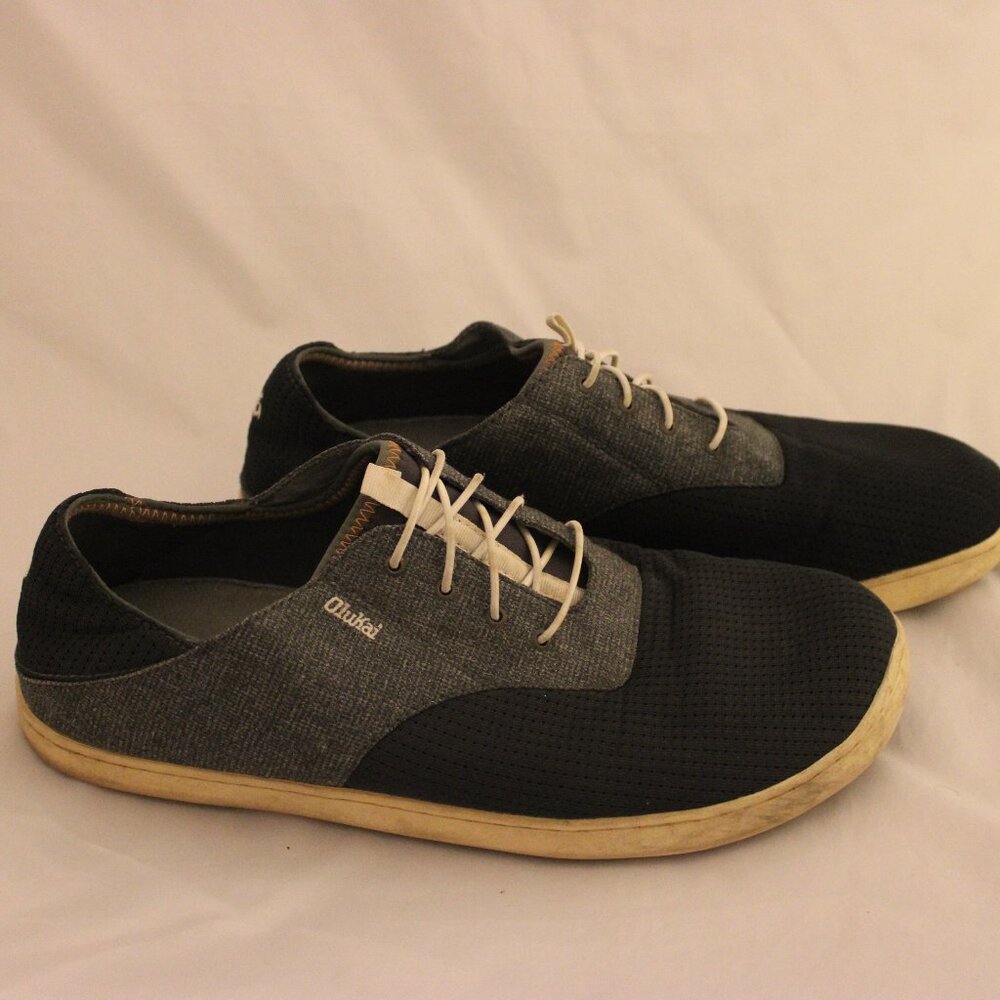 Olukai Shoes Men’s Size 12 Nohea Moku Gray Blue White Slip on Casual
